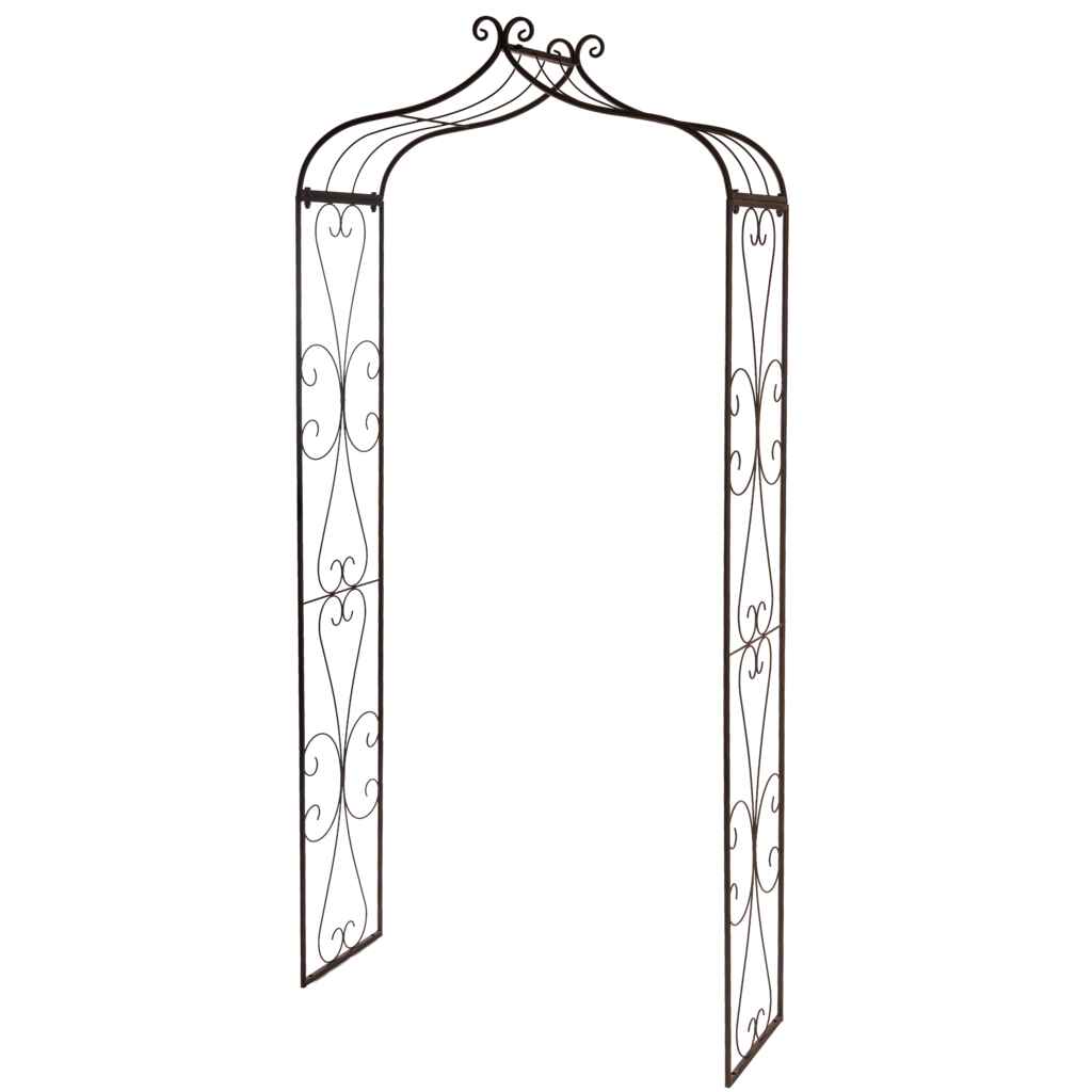 Antiikinruskea kaariportti pihaan ja puutarhaan