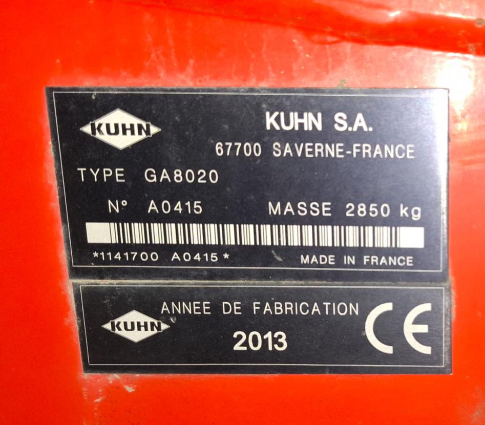 Kuhn Ga8020 Sivulle Karhottava